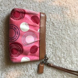 Coach pink wristlet